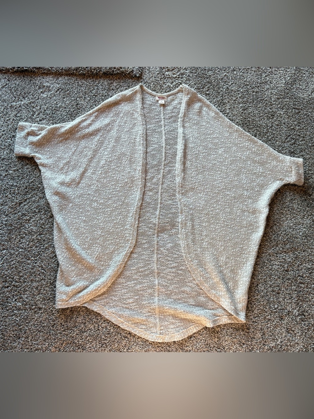 Mossimo Supply Co. White Tan Open-Front Draped Cardigan